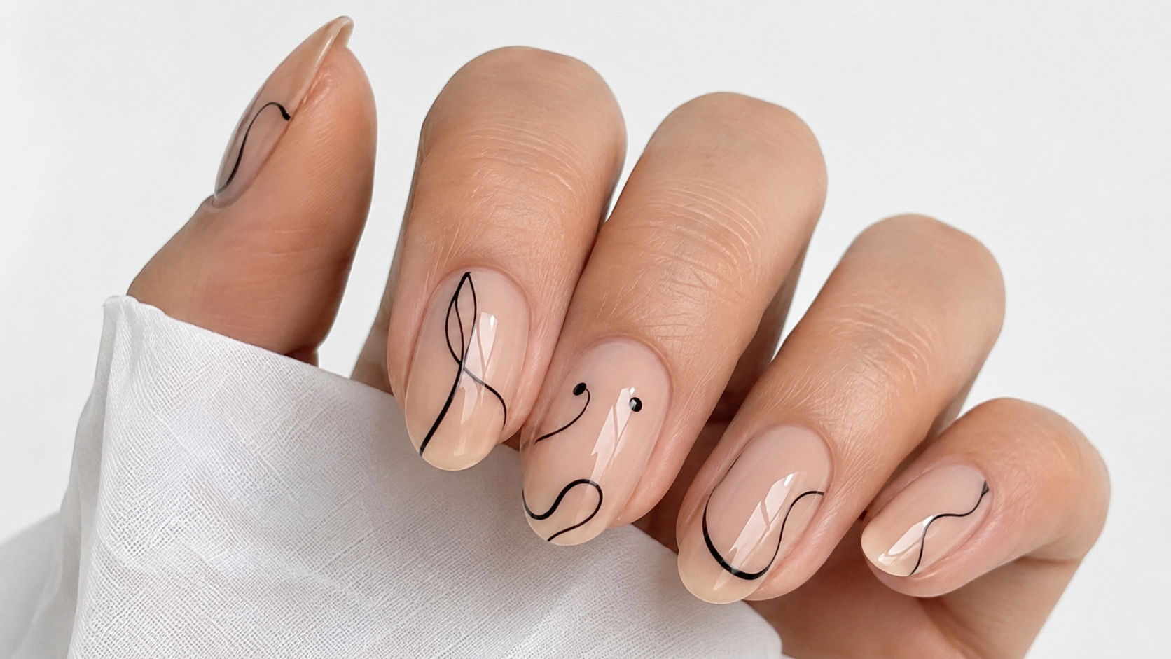 Abstract Line Art Nails Creative Manicure